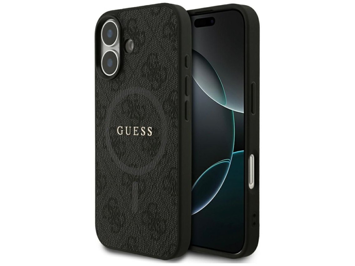 Capa Guess 4G Ring Classic Logo MagSafe para iPhone 17 - preta
