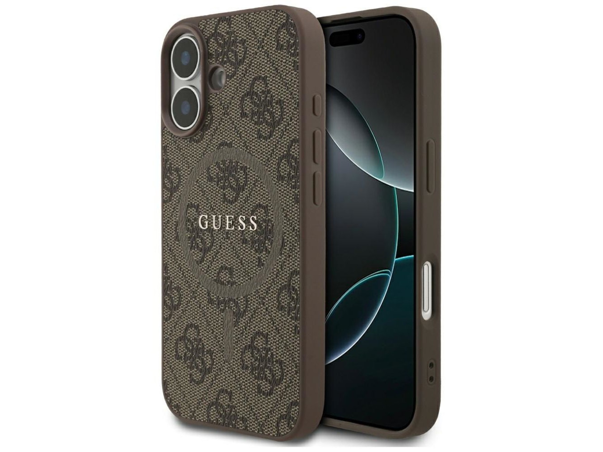 Capa Guess 4G Ring Classic Logo MagSafe para iPhone 17 - Marrom