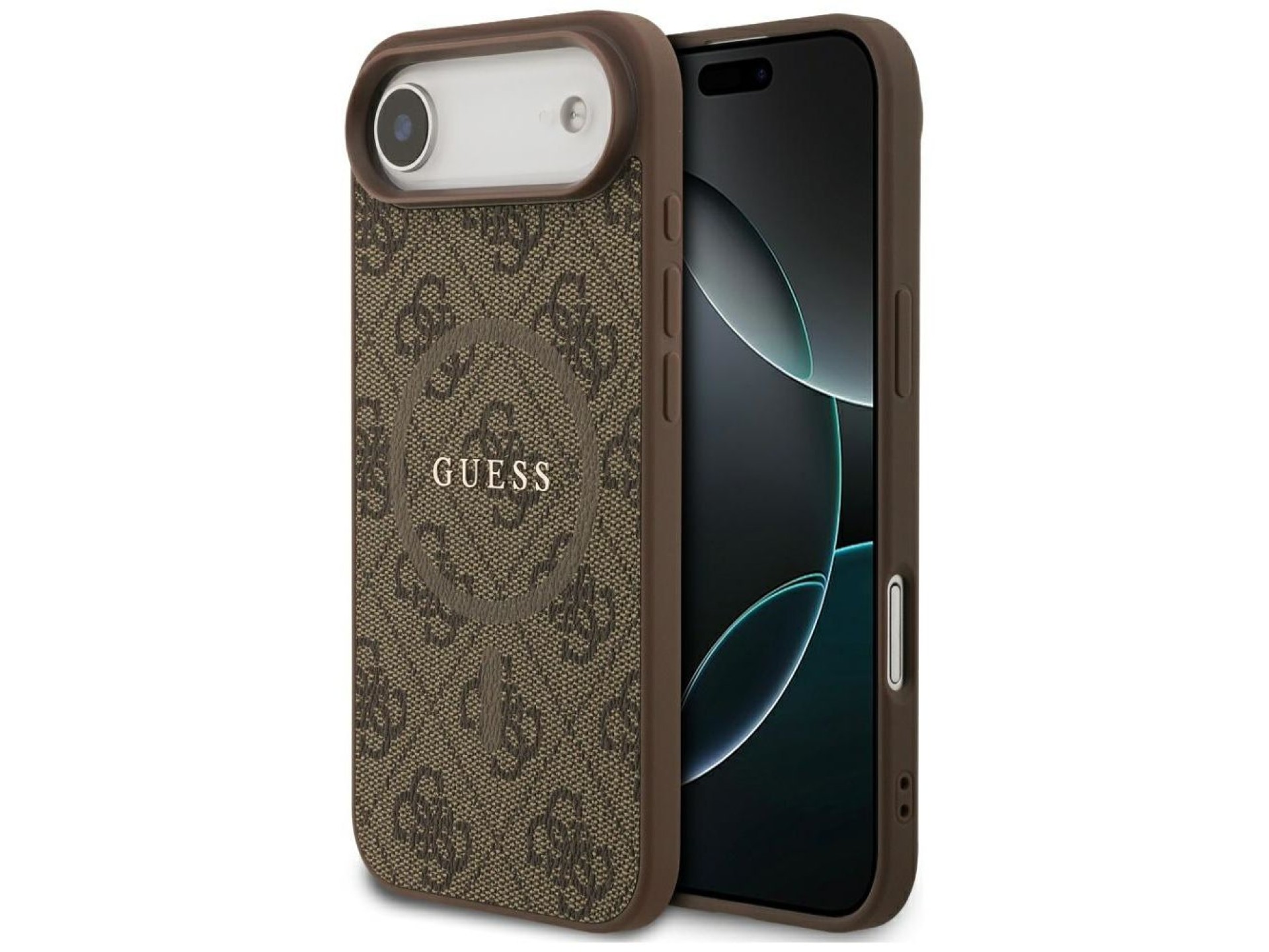Funda Guess 4G Ring Classic Logo MagSafe para iPhone 17 Air - Marrón