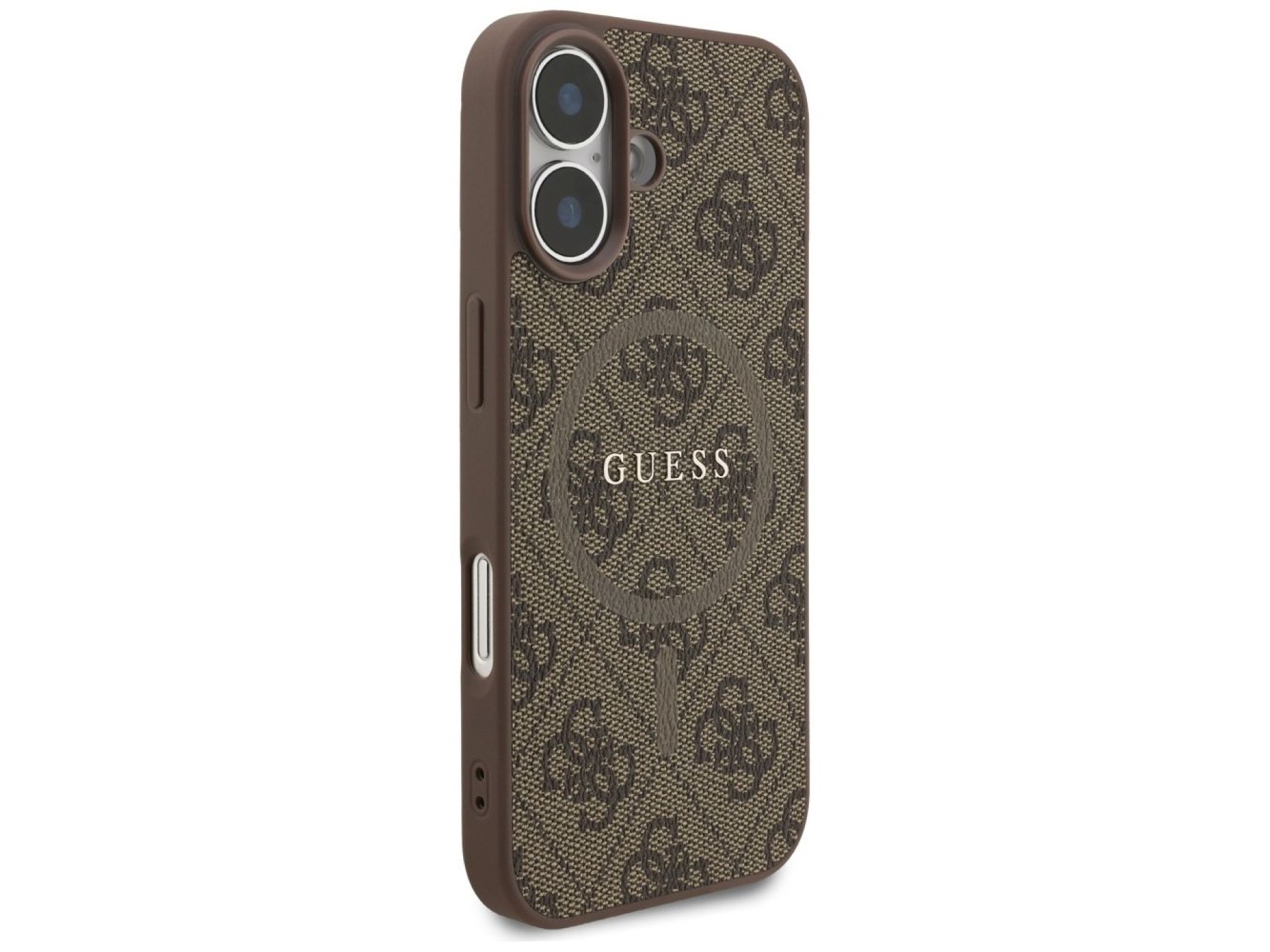 Capa Guess 4G Ring Classic Logo MagSafe para iPhone 17 - Marrom