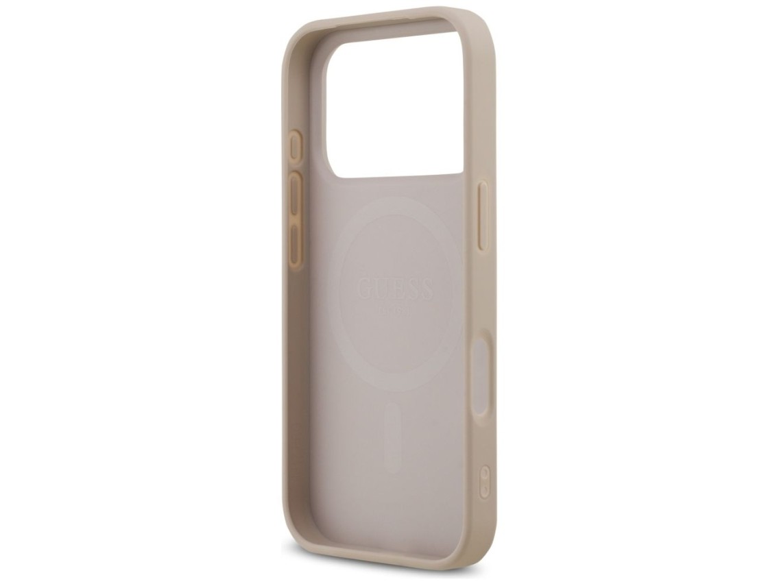 Funda Guess 4G con estampado de rayas y MagSafe para iPhone 17 Pro - Rosa