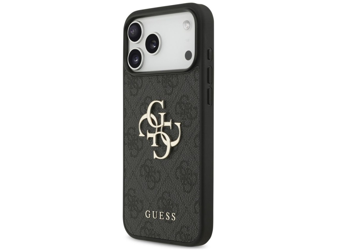 Capa Guess 4G com logo grande para iPhone 17 Pro Max - Preta