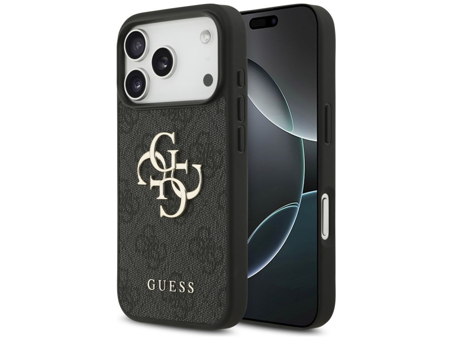 Funda Guess 4G con logo grande para iPhone 17 Pro - Negra