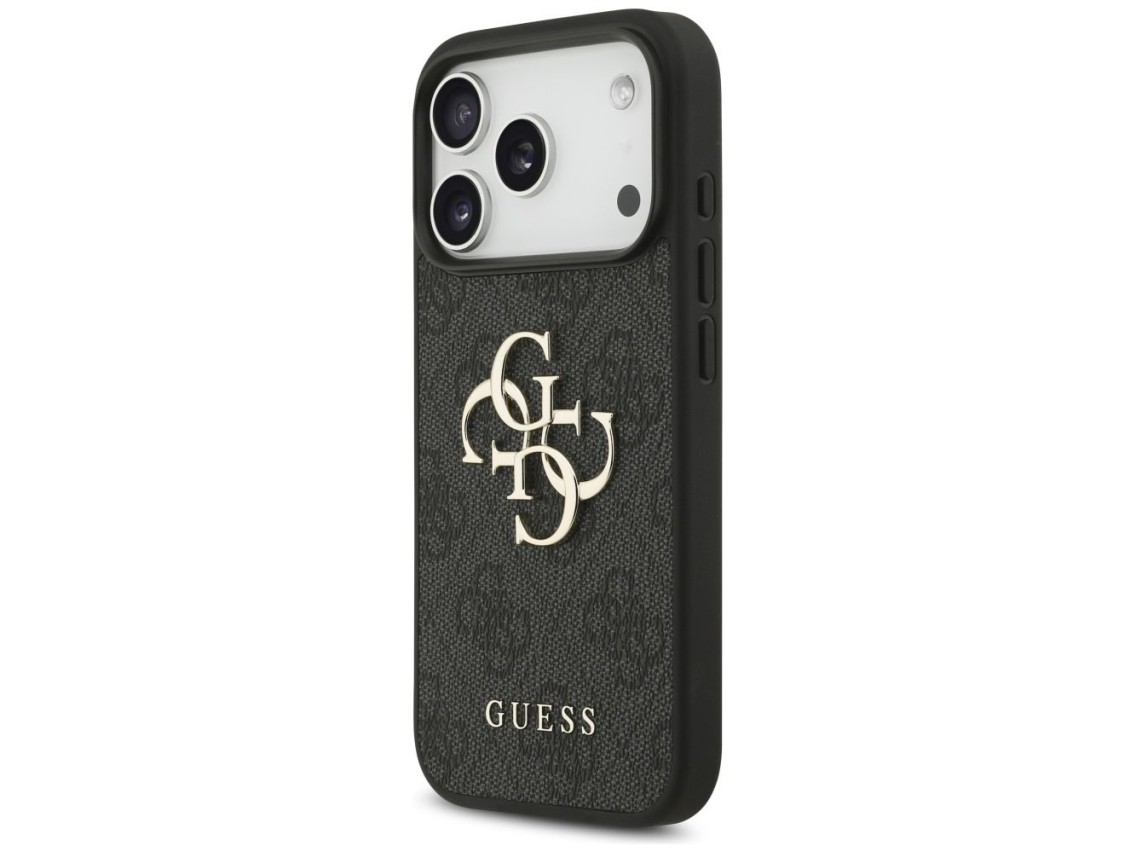 Funda Guess 4G con logo grande para iPhone 17 Pro - Negra