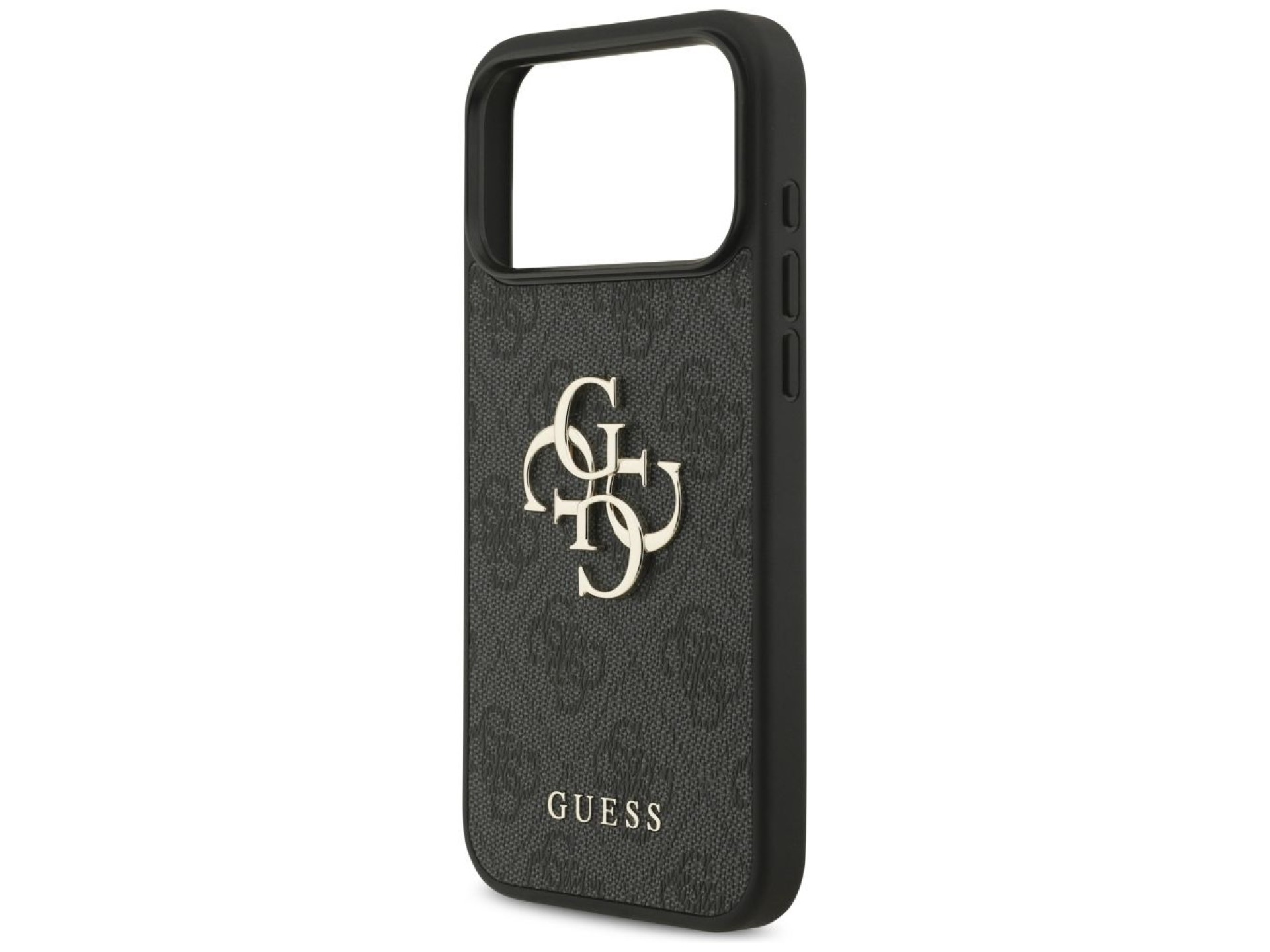 Capa Guess 4G com logo grande para iPhone 17 Pro Max - Preta