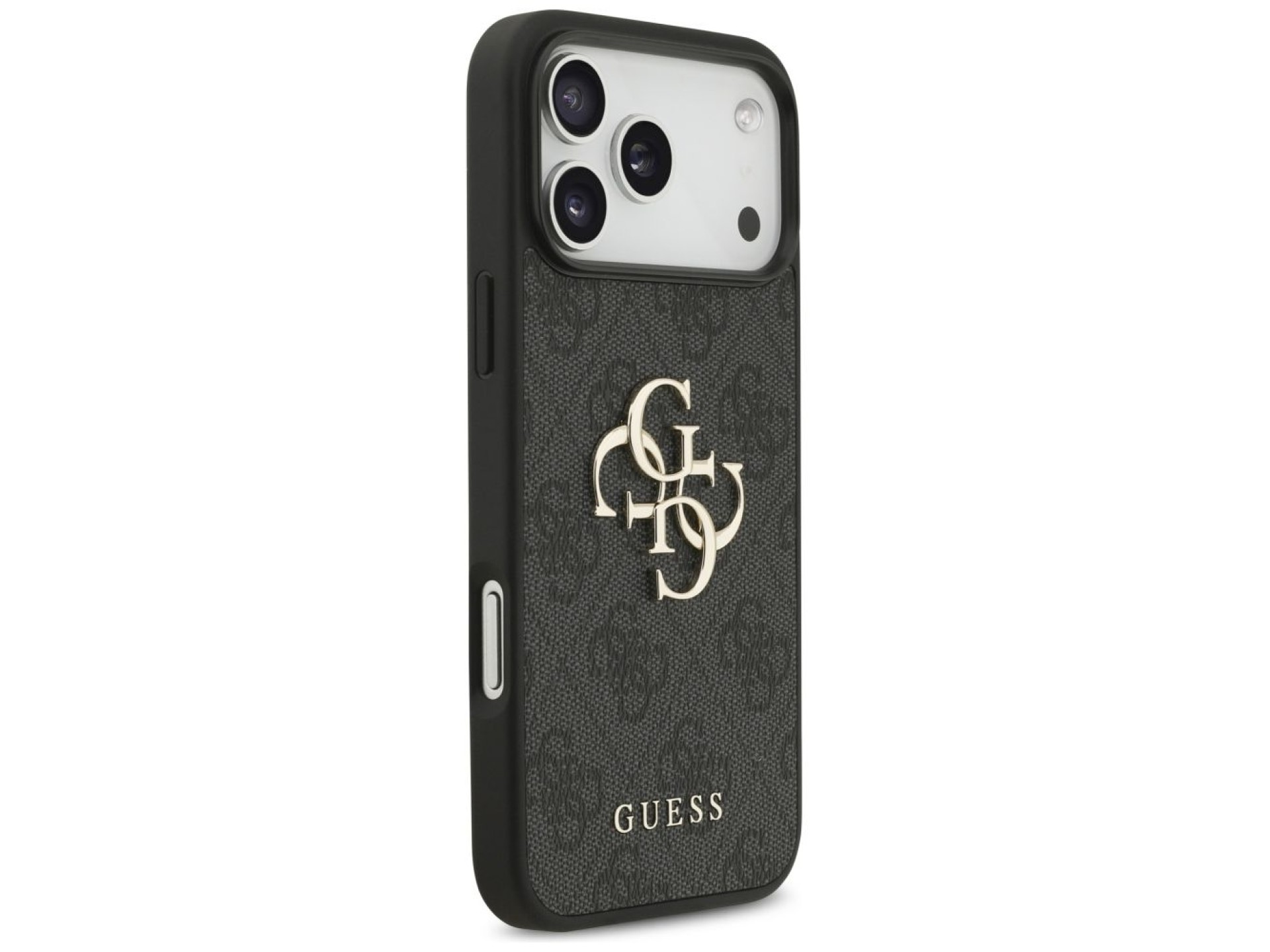 Capa Guess 4G com logo grande para iPhone 17 Pro Max - Preta