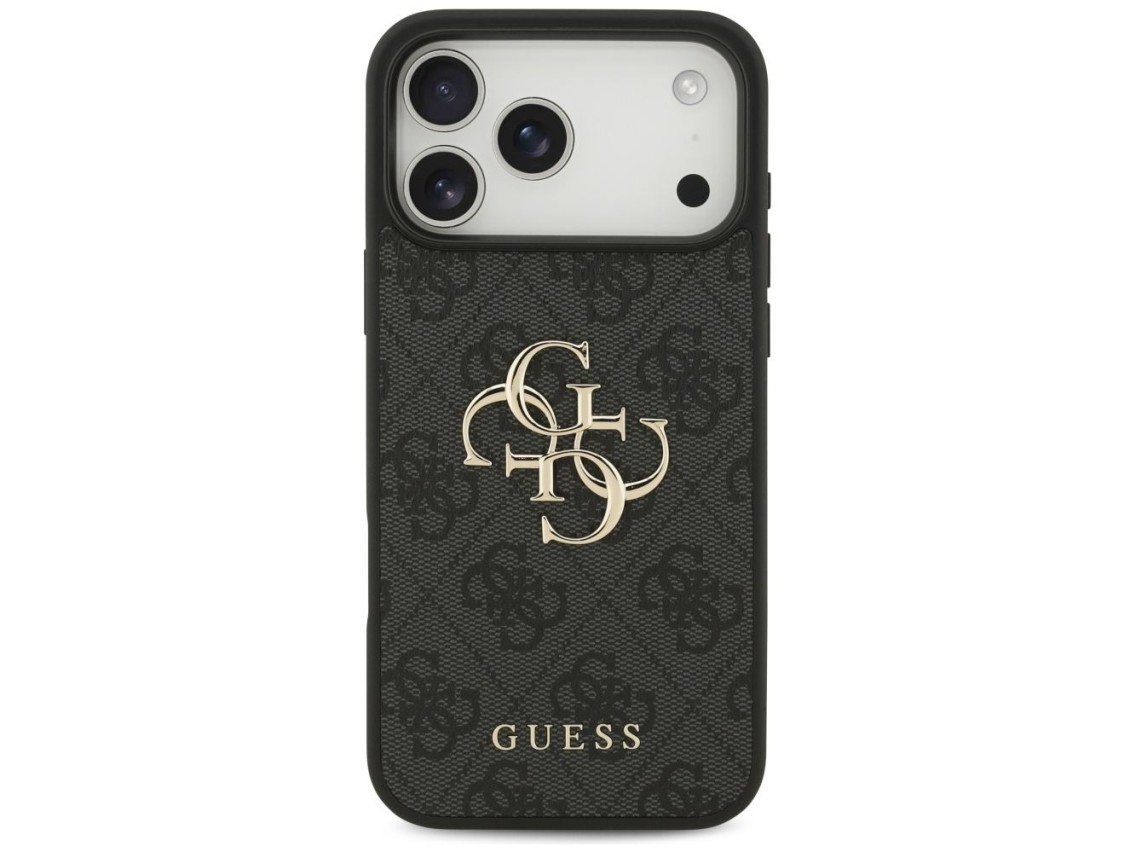 Capa Guess 4G com logo grande para iPhone 17 Pro Max - Preta