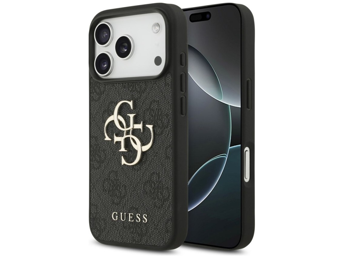 Funda Guess 4G con logo grande para iPhone 17 Pro - Negra