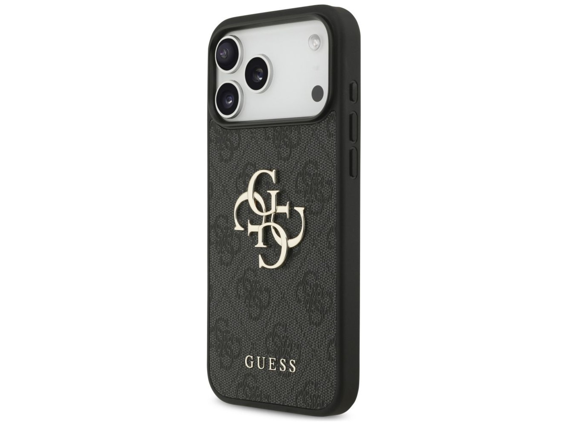 Capa Guess 4G com logo grande para iPhone 17 Pro Max - Preta