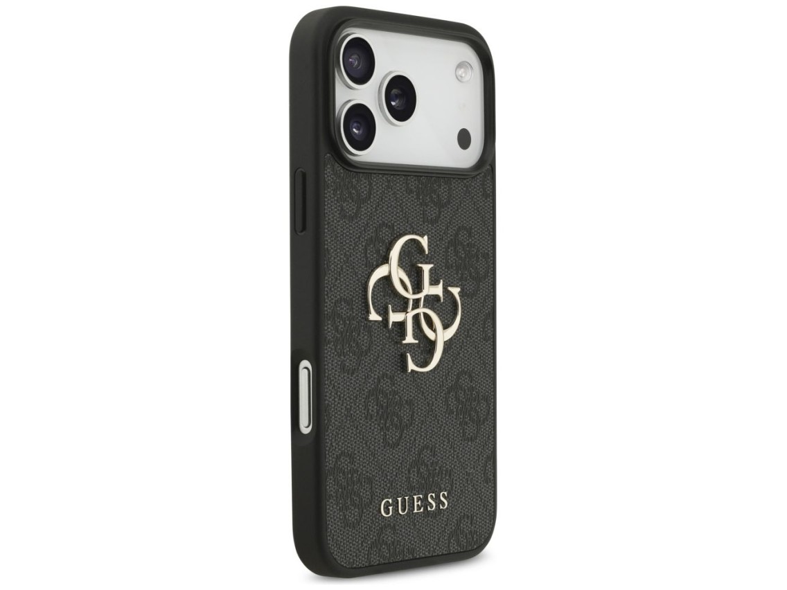 Capa Guess 4G com logo grande para iPhone 17 Pro Max - Preta