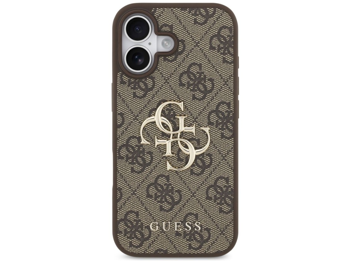 Capa Guess 4G com logo grande para iPhone 17 - Marrom