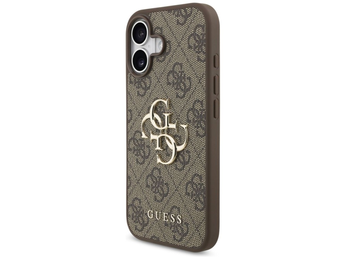Capa Guess 4G com logo grande para iPhone 17 - Marrom
