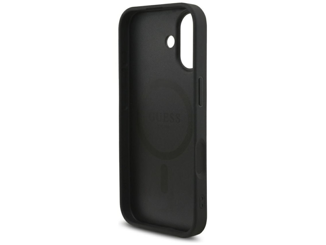 Funda Guess 4G con correa y logo triangular MagSafe para iPhone 17 - negra
