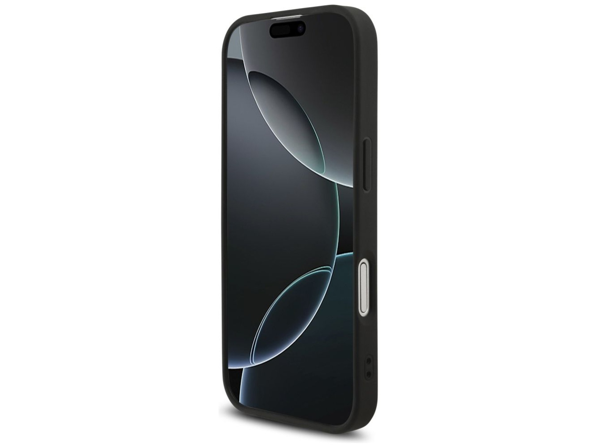 Funda Guess 4G con correa y logo triangular MagSafe para iPhone 17 - negra