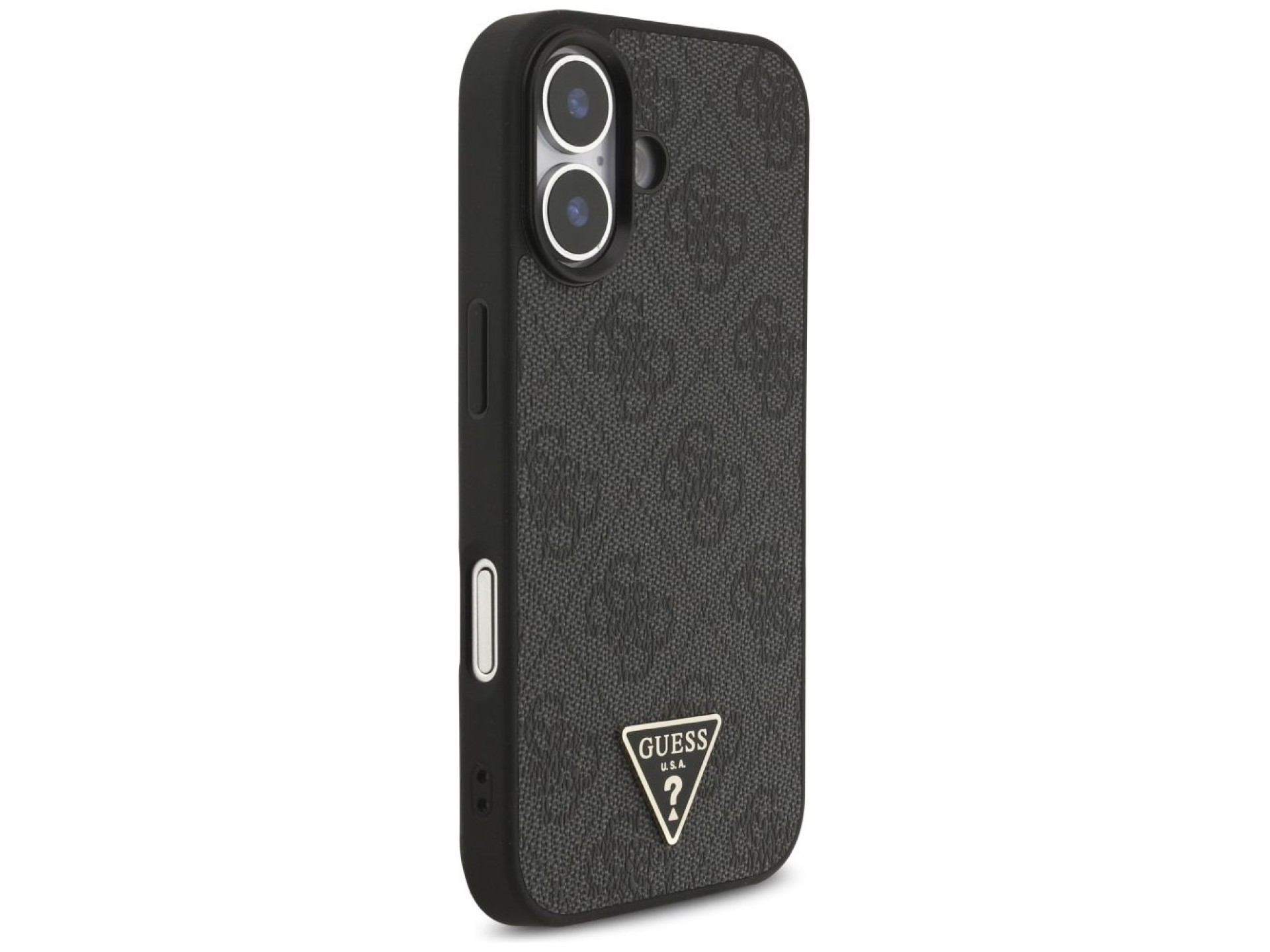 Funda Guess 4G con correa y logo triangular MagSafe para iPhone 17 - negra