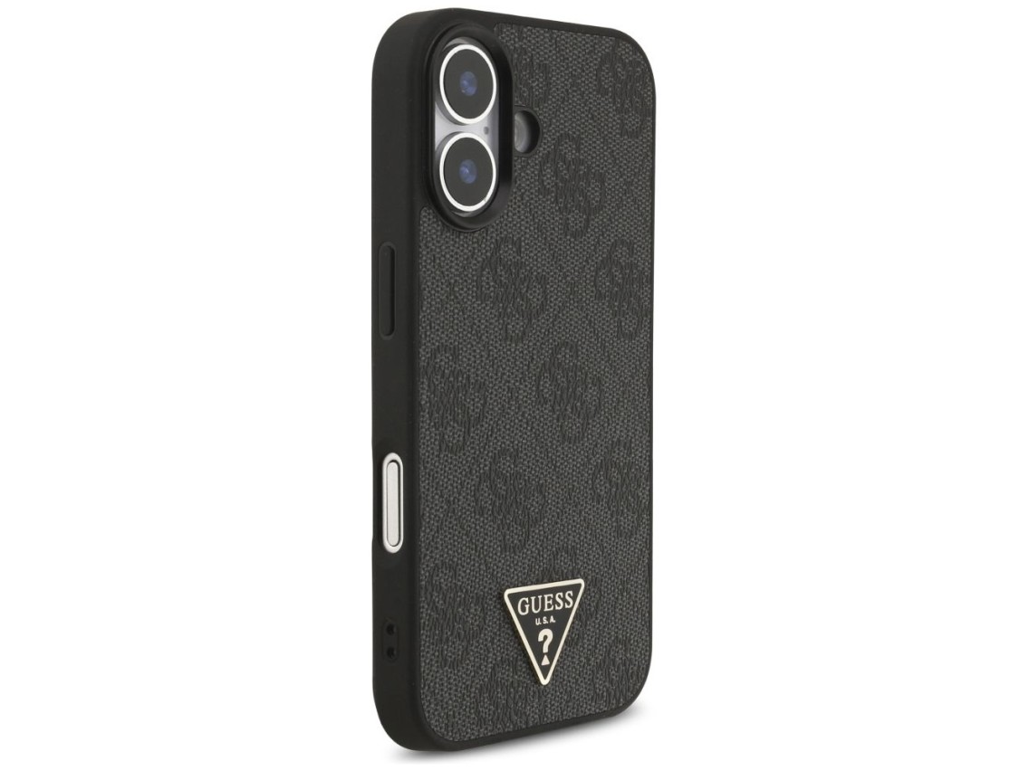 Funda Guess 4G con correa y logo triangular MagSafe para iPhone 17 - negra