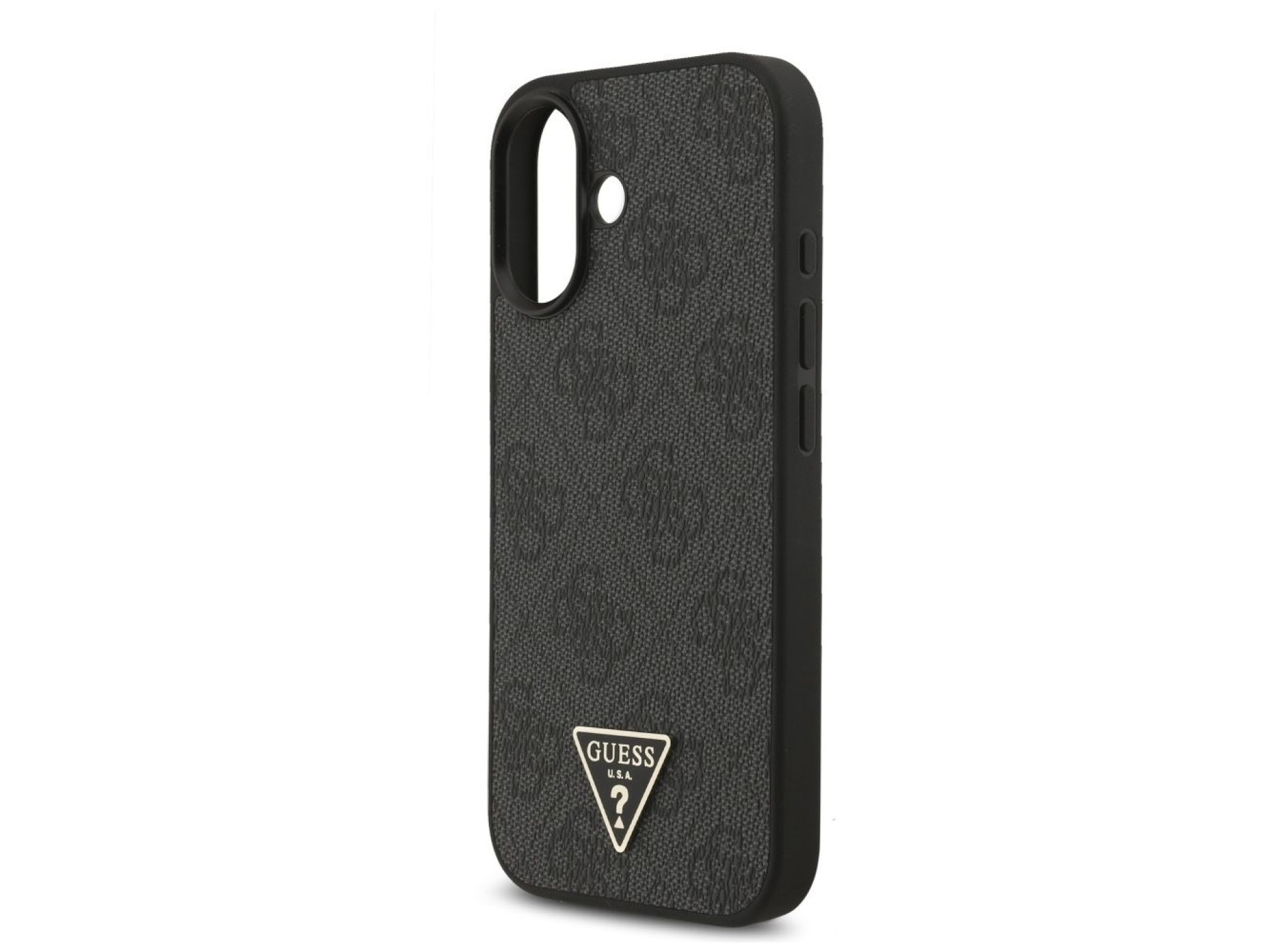 Funda Guess 4G con correa y logo triangular MagSafe para iPhone 17 - negra