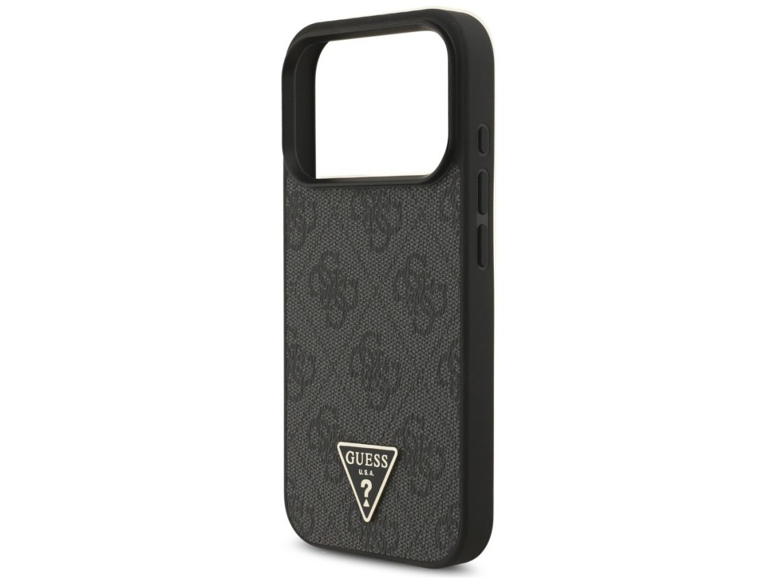 Funda Guess 4G con correa y logo triangular MagSafe para iPhone 17 Pro - negra
