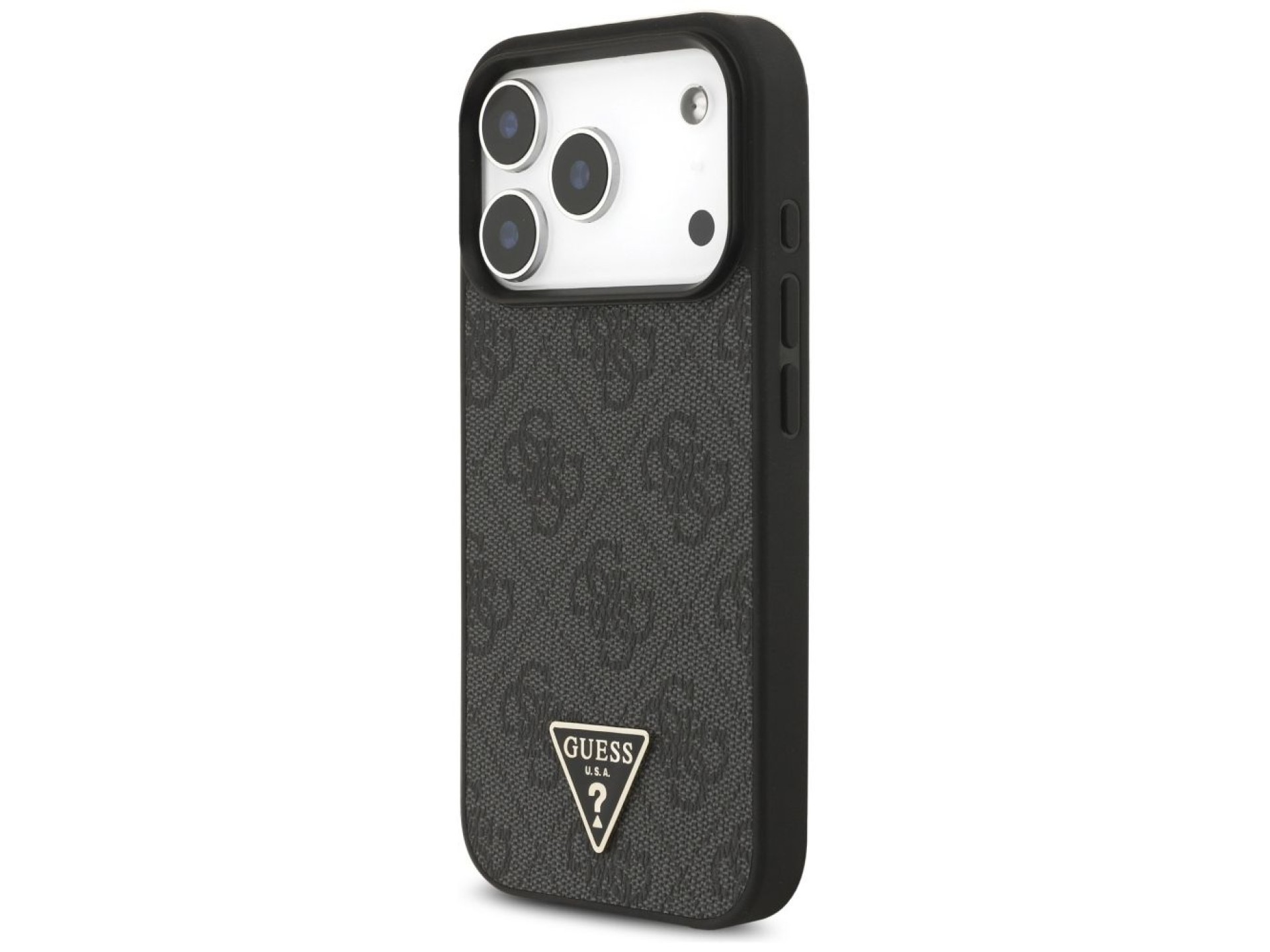 Funda Guess 4G con correa y logo triangular MagSafe para iPhone 17 Pro - negra