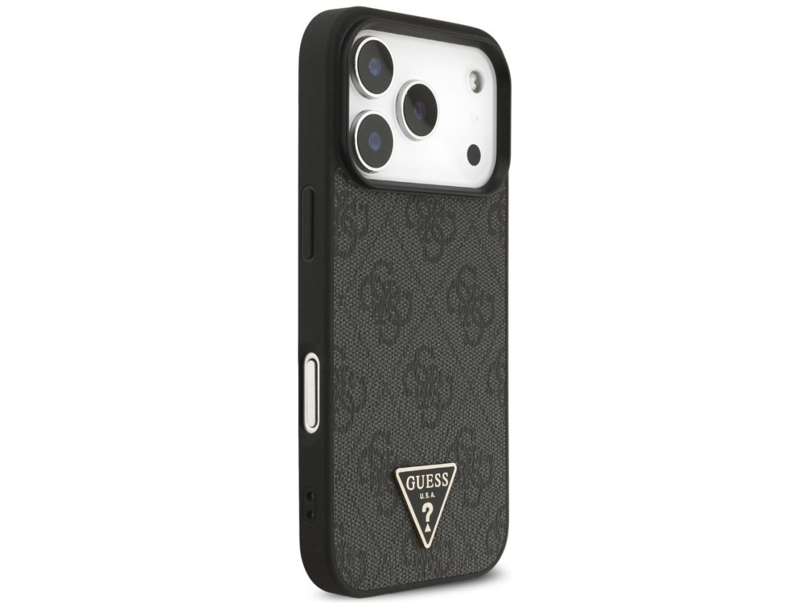 Funda Guess 4G con correa y logo triangular MagSafe para iPhone 17 Pro - negra