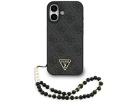 Funda Guess 4G con correa y logo triangular MagSafe para iPhone 17 - negra