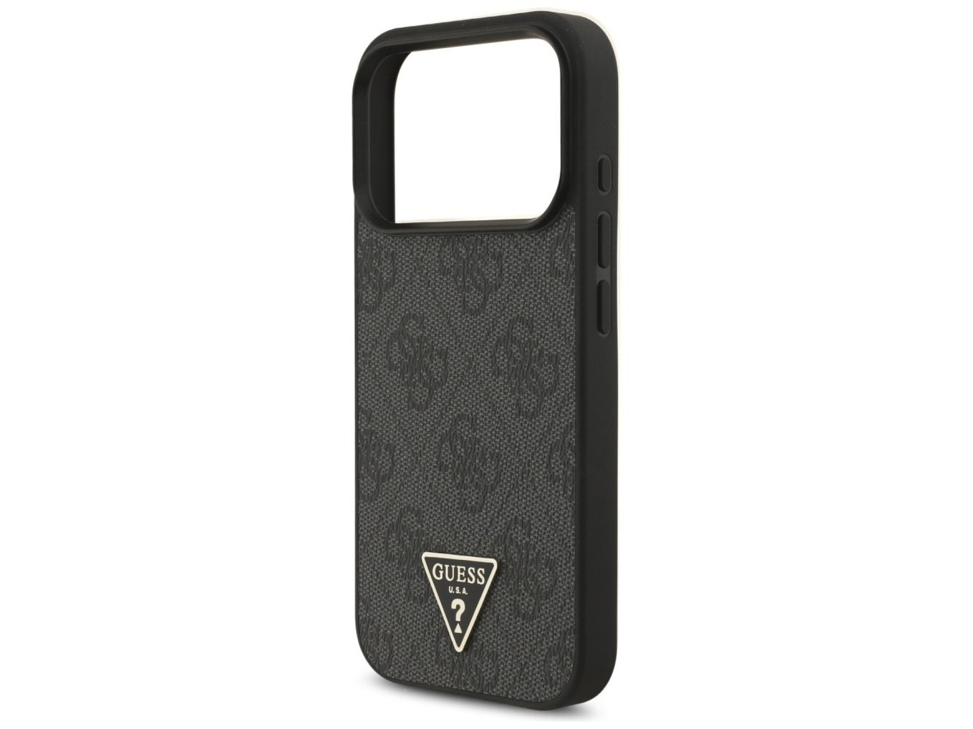 Funda Guess 4G con correa y logo triangular MagSafe para iPhone 17 Pro - negra