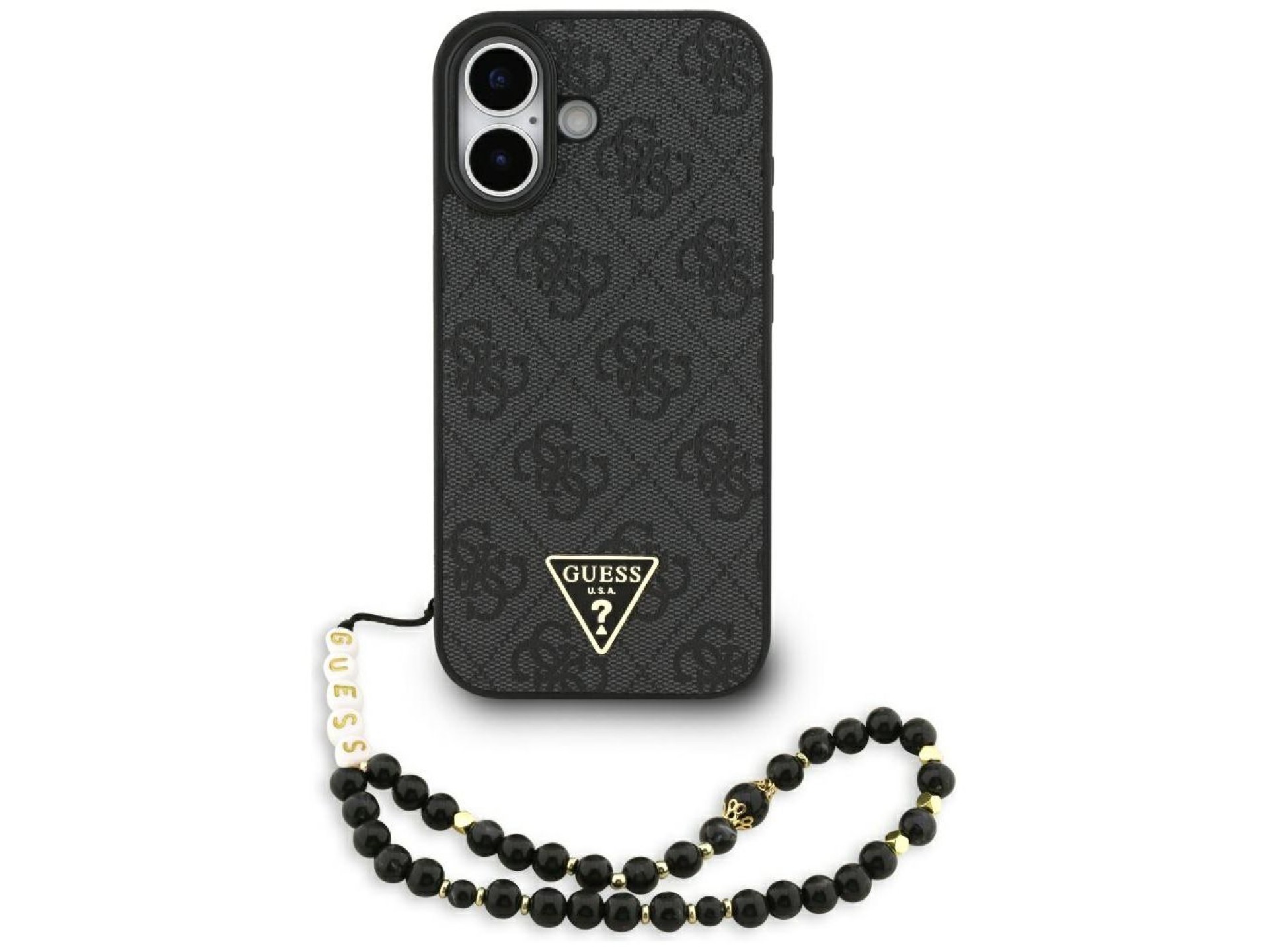 Capa Guess 4G Strap Triangle Logo MagSafe para iPhone 17 - preta