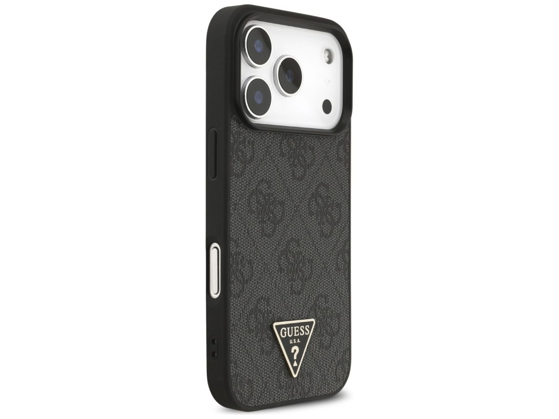 Funda Guess 4G con correa y logo triangular MagSafe para iPhone 17 Pro - negra