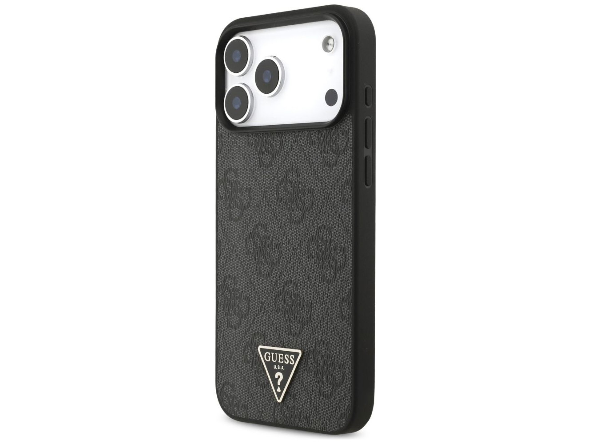 Capa Guess 4G Strap Triangle Logo MagSafe para iPhone 17 Pro Max - Preta