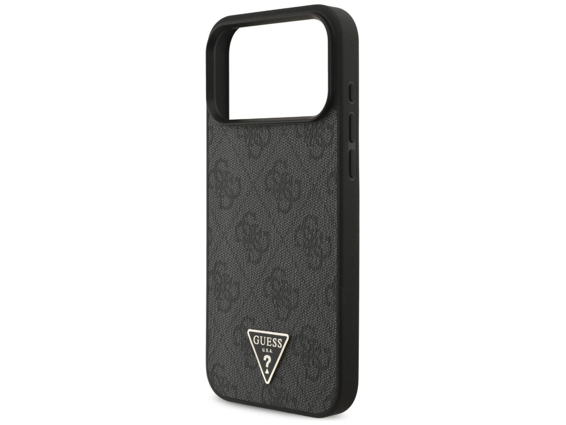 Capa Guess 4G Strap Triangle Logo MagSafe para iPhone 17 Pro Max - Preta