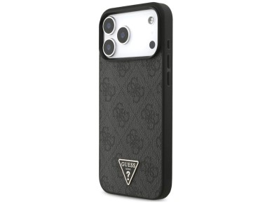 Capa Guess 4G Strap Triangle Logo MagSafe para iPhone 17 Pro Max - Preta