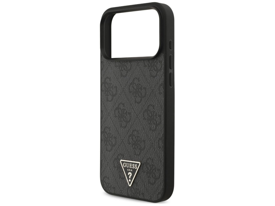 Capa Guess 4G Strap Triangle Logo MagSafe para iPhone 17 Pro Max - Preta
