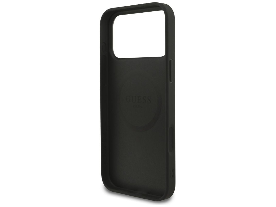 Capa Guess 4G Strap Triangle Logo MagSafe para iPhone 17 Pro Max - Preta
