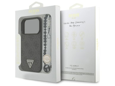 Funda Guess 4G con correa y logo triangular MagSafe para iPhone 17 Pro - negra Funda Guess 4G con correa y logo triangular MagSafe para iPhone 17 Pro - negra