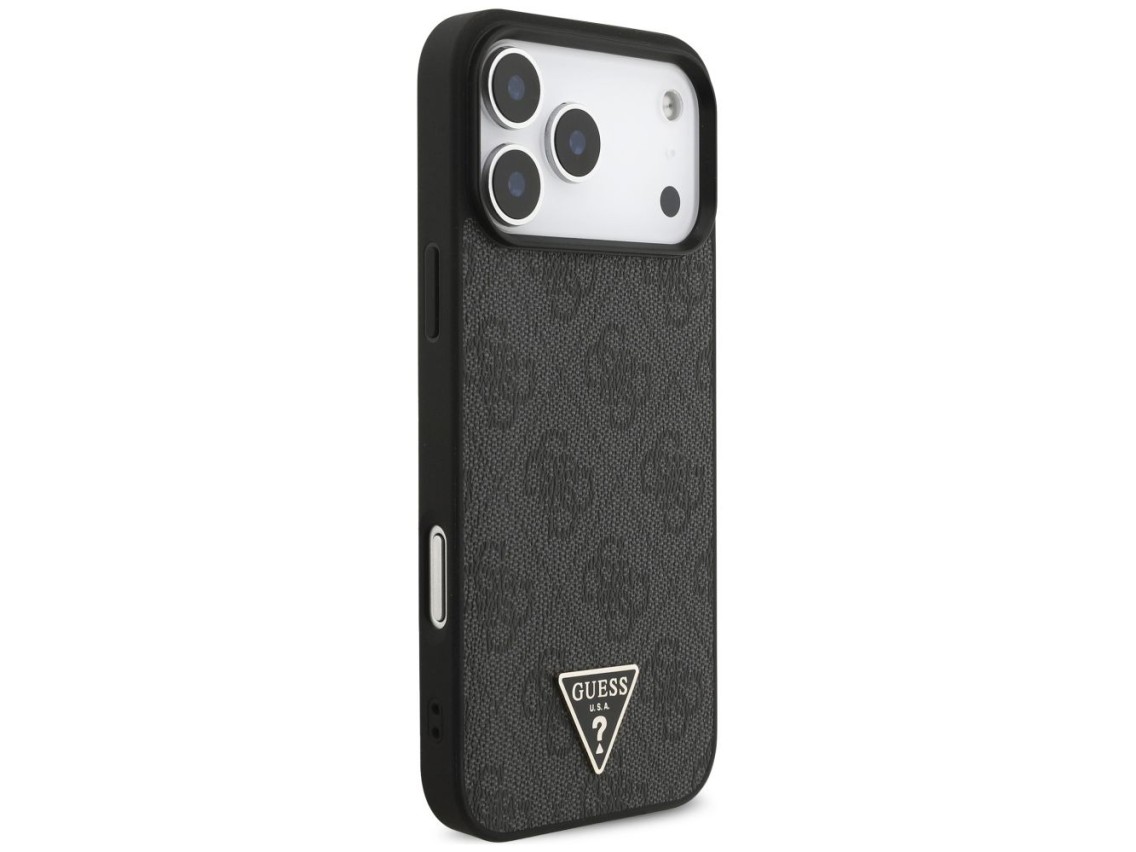 Capa Guess 4G Strap Triangle Logo MagSafe para iPhone 17 Pro Max - Preta