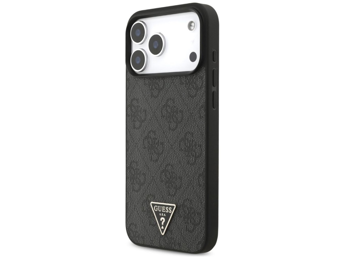 Capa Guess 4G Strap Triangle Logo MagSafe para iPhone 17 Pro Max - Preta