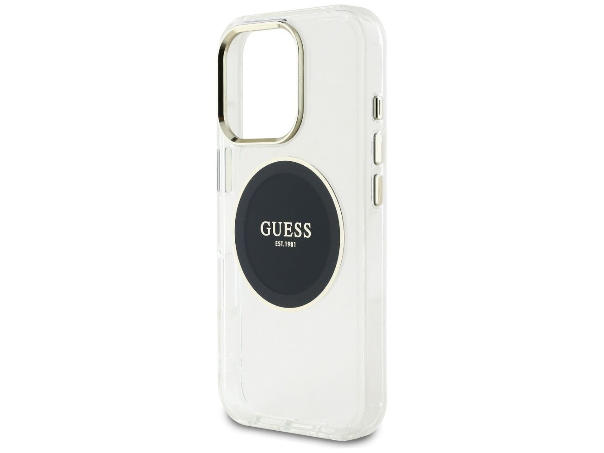 Guess IML Metal Colored Circle Classic Logo MagSafe case for iPhone 16 Pro - black