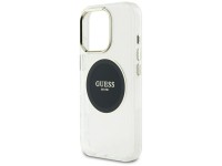 Capa MagSafe Guess IML com logotipo clássico em círculo metálico para iPhone 16 Pro Max - Preta Capa MagSafe Guess IML com logotipo clássico em círculo metálico para iPhone 16 Pro Max - Preta