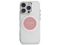 Capa Guess IML Metal Colored Circle Classic Logo MagSafe para iPhone 16 Pro - Rosa