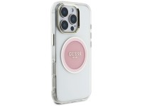 Capa Guess IML Metal Colored Circle Classic Logo MagSafe para iPhone 16 Pro - Rosa