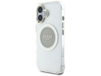 Capa MagSafe Guess IML Metal Colored Circle Classic Logo para iPhone 16 - cinza Capa MagSafe Guess IML Metal Colored Circle Classic Logo para iPhone 16 - cinza