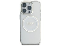 Capa MagSafe Guess IML Metal Colored Circle Classic Logo para iPhone 16 Pro - branca Capa MagSafe Guess IML Metal Colored Circle Classic Logo para iPhone 16 Pro - branca