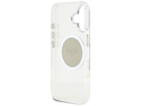 Capa MagSafe Guess IML Metal Colored Circle Classic Logo para iPhone 16 - cinza Capa MagSafe Guess IML Metal Colored Circle Classic Logo para iPhone 16 - cinza