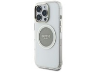 Capa MagSafe Guess IML Metal Colored Circle Classic Logo para iPhone 16 Pro - cinza Capa MagSafe Guess IML Metal Colored Circle Classic Logo para iPhone 16 Pro - cinza