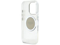 Capa MagSafe Guess IML Metal Colored Circle Classic Logo para iPhone 16 Pro - cinza Capa MagSafe Guess IML Metal Colored Circle Classic Logo para iPhone 16 Pro - cinza