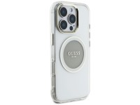 Capa MagSafe Guess IML Metal Colored Circle Classic Logo para iPhone 16 Pro - cinza Capa MagSafe Guess IML Metal Colored Circle Classic Logo para iPhone 16 Pro - cinza