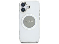 Capa MagSafe Guess IML Metal Colored Circle Classic Logo para iPhone 16 - cinza Capa MagSafe Guess IML Metal Colored Circle Classic Logo para iPhone 16 - cinza