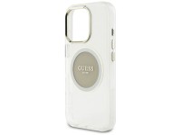 Capa MagSafe Guess IML Metal Colored Circle Classic Logo para iPhone 16 Pro - cinza Capa MagSafe Guess IML Metal Colored Circle Classic Logo para iPhone 16 Pro - cinza