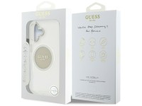 Capa MagSafe Guess IML Metal Colored Circle Classic Logo para iPhone 16 - cinza Capa MagSafe Guess IML Metal Colored Circle Classic Logo para iPhone 16 - cinza