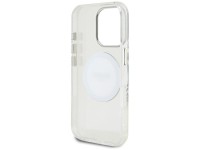 Capa MagSafe Guess IML Metal Colored Circle Classic Logo para iPhone 16 Pro - branca Capa MagSafe Guess IML Metal Colored Circle Classic Logo para iPhone 16 Pro - branca